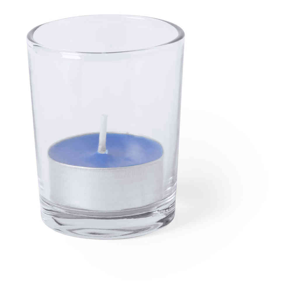 Vela Aromática Envase Cristal Alim Publicidad 126485 - azul